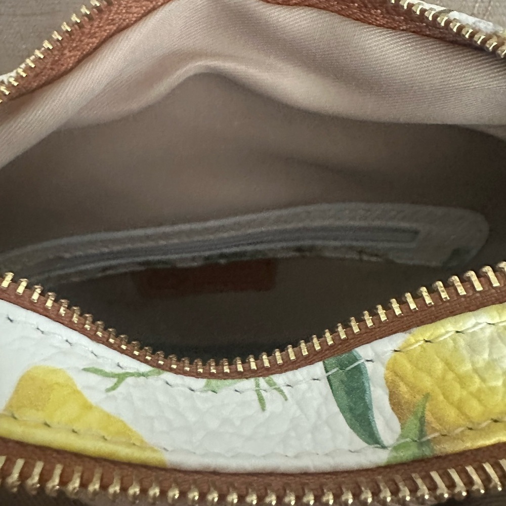 NewValentina Brown Leather Lemon Print Shoulder Bag - Picture 7 of 13